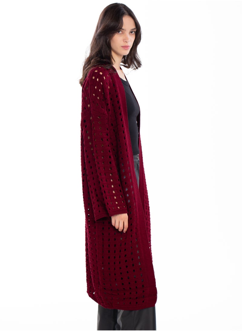 Coctail - cardigan-17217-dark red - Image 1
