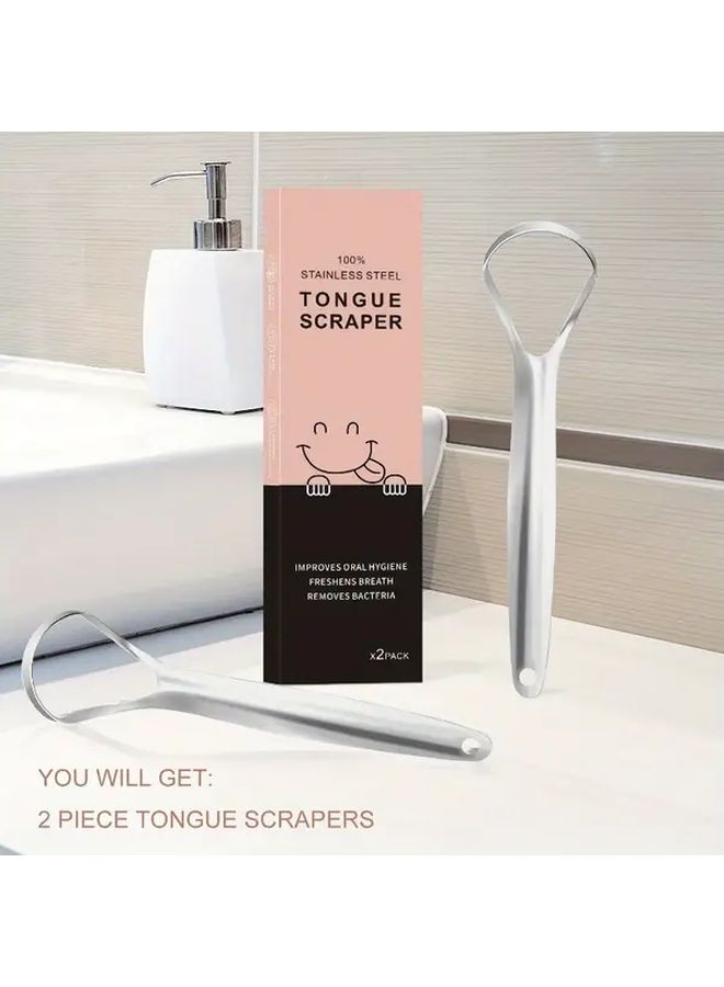 Stainless Steel Tongue Cleaner And Scraper For Oral Care 1pc - Image 2