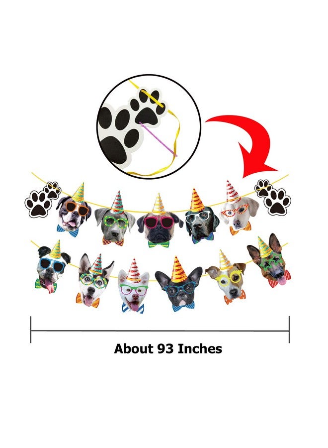TSJ Dog Birthday Banner 13Pcs Dog Face Party Banner Dog Theme Party Bunting Decoration Puppy Party Supplies For Birthday Party Baby Shower - Image 4