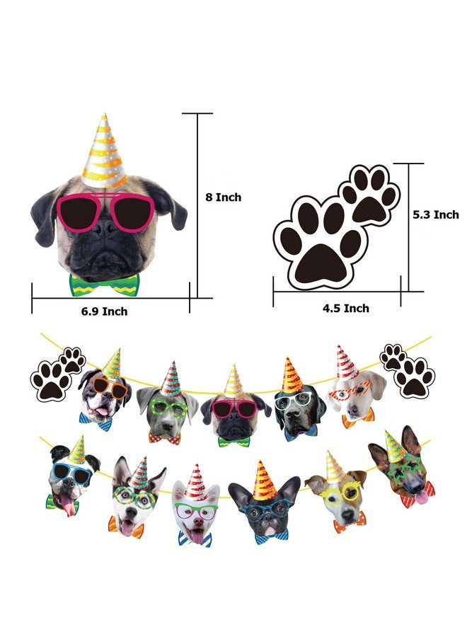 TSJ Dog Birthday Banner 13Pcs Dog Face Party Banner Dog Theme Party Bunting Decoration Puppy Party Supplies For Birthday Party Baby Shower - Image 3