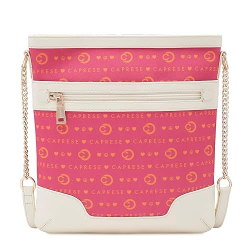 Caprese Peace Sling Bag, Medium | Stylish Premium Fabric Handbag for Women | Comfortable Shouler Strap & Secured Zipper Closure | Perfect for Everyday Essentials & Travel (Pink) - Image 2
