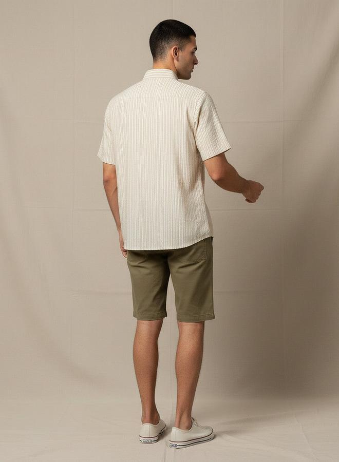 Splash FAV Men Regular Fit Collared Striped Short Sleeves Shirt - Image 3
