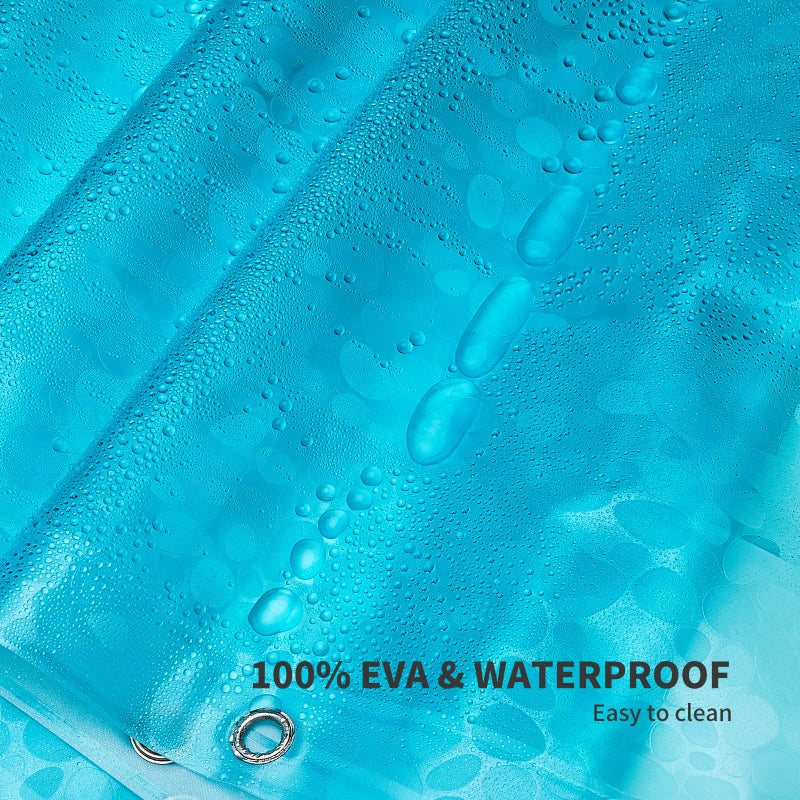 Bostofy Shower Curtain Liner Heavy Duty EVA, Waterproof Shower Liner with 12 Rust Proof Metal Grommets and 3 Weighted Magnet, 72 x 72 Inches Bathroom Shower Curtain, Teal - Image 3