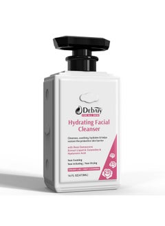 Rose Non Foaming Hydrating Facial Cleanser With Ceramide Face Wash For Family Makeup Remover For Women Gentle Hydration & Purification (16 Fl Oz)