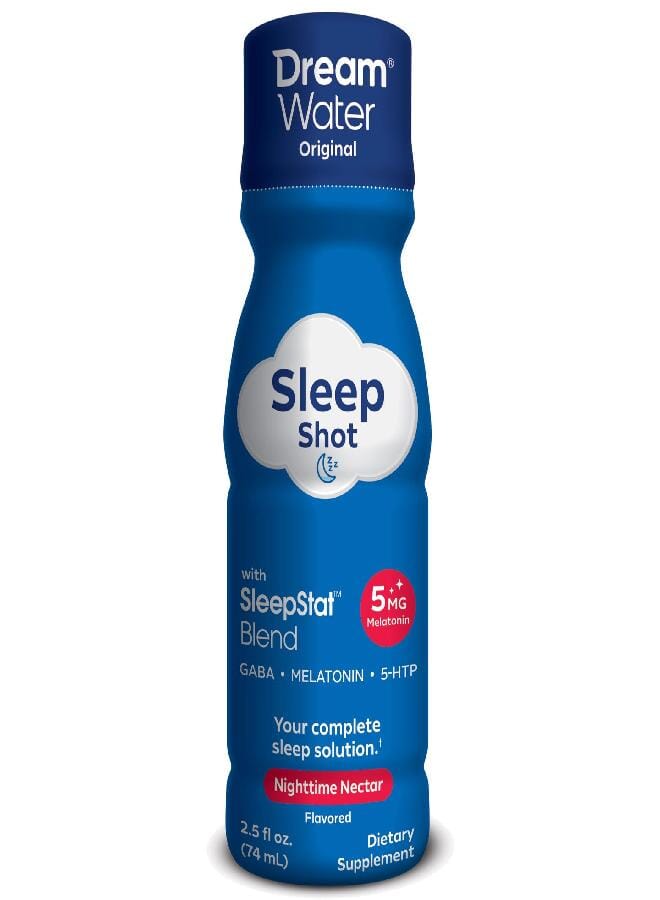 Dream Water Sleep Aid Supplement Drink; Melatonin 5mg, GABA, 5-HTP; Zero Sugar, Natural Flavors, No Added Colors, 2.5 oz Liquid Sleep Shots, Nighttime Nectar, 12-Count - Image 4