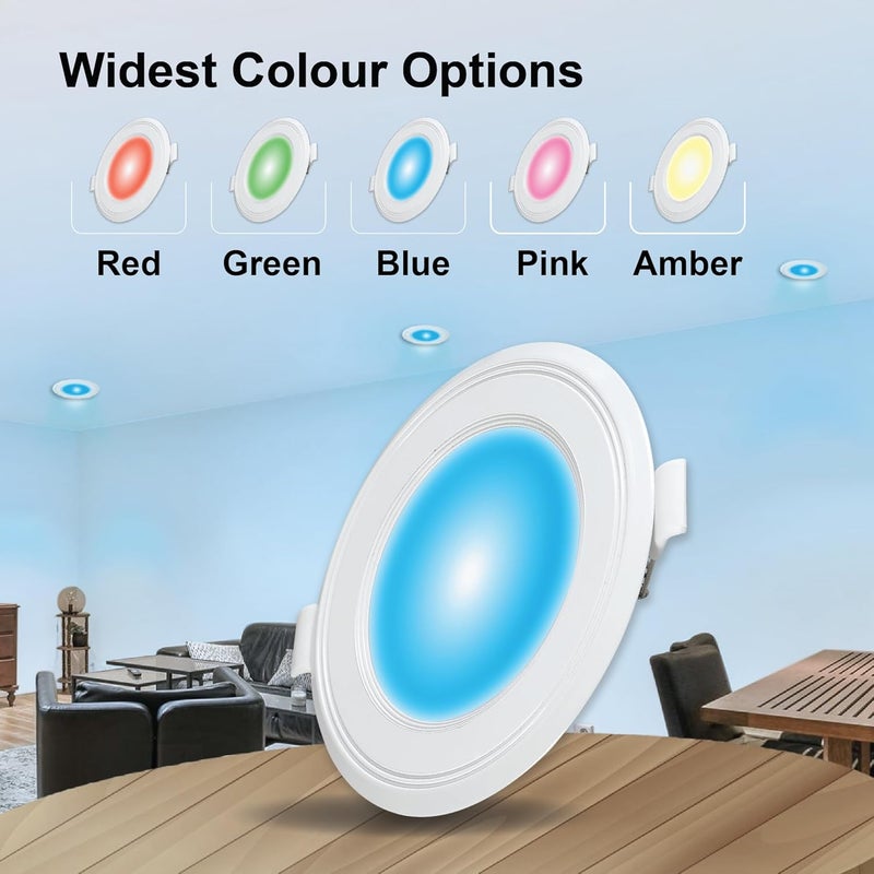 Havells HAVELLS Luna 6W Downlight for Junction Box Round Colour Blue 3 inch Cutout 22mm Height High Voltage Protection Upto 4KV Pack of 1  - Image 5
