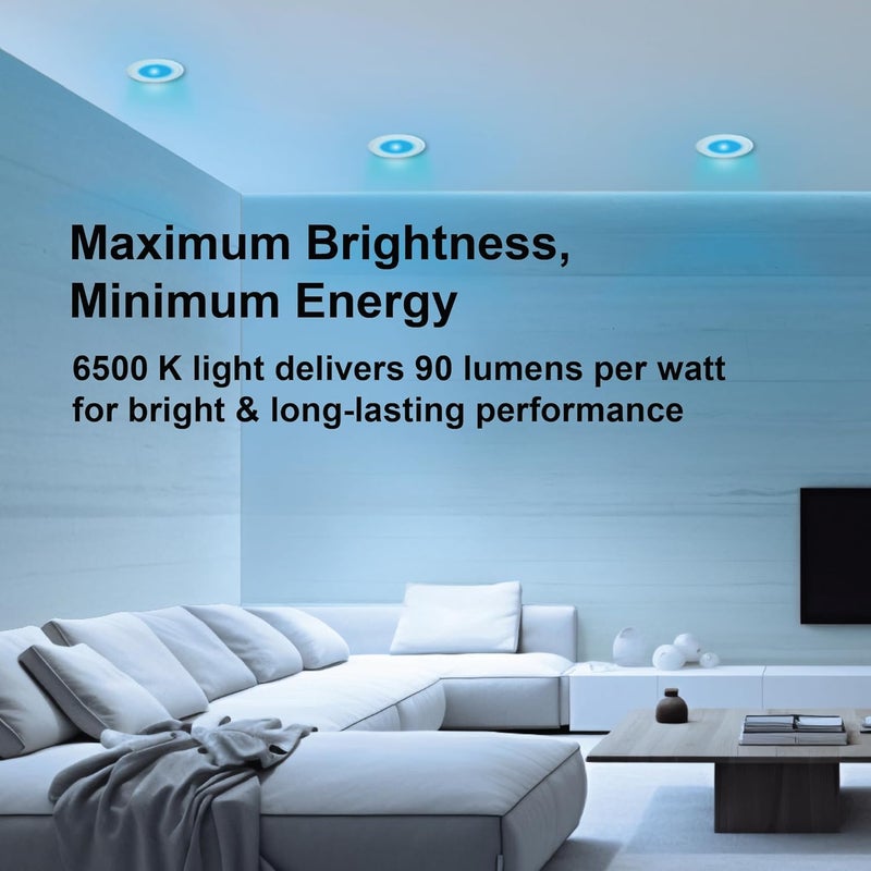 Havells HAVELLS Luna 6W Downlight for Junction Box Round Colour Blue 3 inch Cutout 22mm Height High Voltage Protection Upto 4KV Pack of 1  - Image 4
