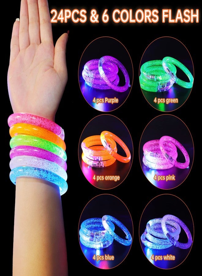 Visen 24 Pack Glow Sticks Bracelets,6 Color LED Bracelets,Light Up Bracelets Toys,Glow In The Dark Party Supplies for Adults,Neon Rave Party Favors for Concert Birthday Carnival Parties Night Events - Image 3