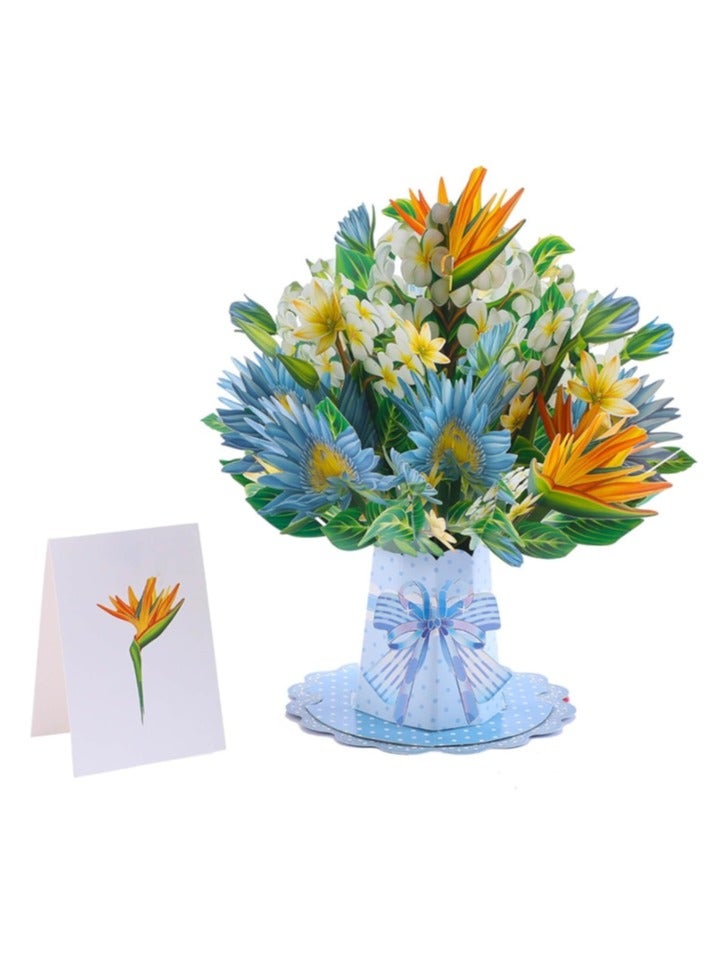 OASIS-TH 3D Popup Greeting Cards 12 Inch Sized Forever Flower Bouquet 3D Popup Cards - Image 1