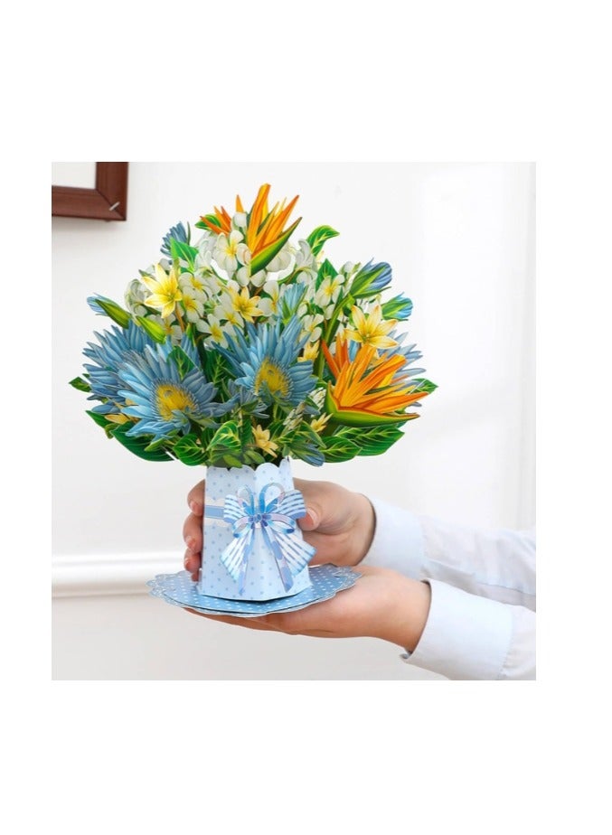 OASIS-TH 3D Popup Greeting Cards 12 Inch Sized Forever Flower Bouquet 3D Popup Cards - Image 2