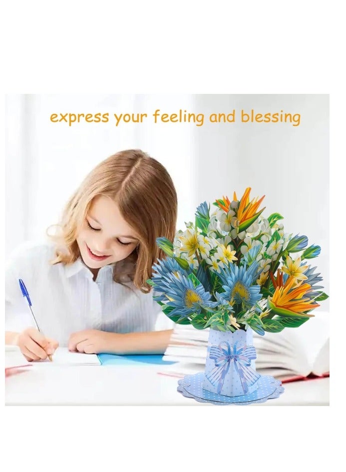 OASIS-TH 3D Popup Greeting Cards 12 Inch Sized Forever Flower Bouquet 3D Popup Cards - Image 3