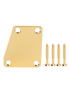 Thoraya Electric Guitar Neckplate Trapezoidal Metal Neck Plate with Screw for Replacement Gold  - Image 1