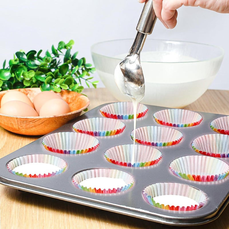 TRUSBER Baking Cups, 100 pieces Paper Muffin Wrappers Nonstick Muffin Molds Baking Cup Holders for Wedding, Birthday, Baby Shower or Holiday Party - Image 5