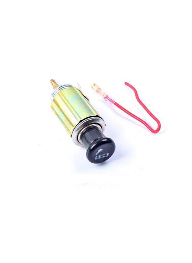Generic 12V-24V Cigarette Lighter Socket, Female Cigarette Lighter Adapter with Extension Cable, Dustproof Plug Power Outlet Socket Replacement for Car Truck Motorcycle Boat Marine ATV RV and More  - Image 1