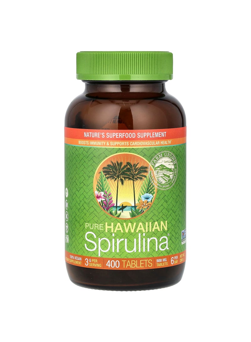 Pure Hawaiian Spirulina®, 500 mg, 400 Tablets