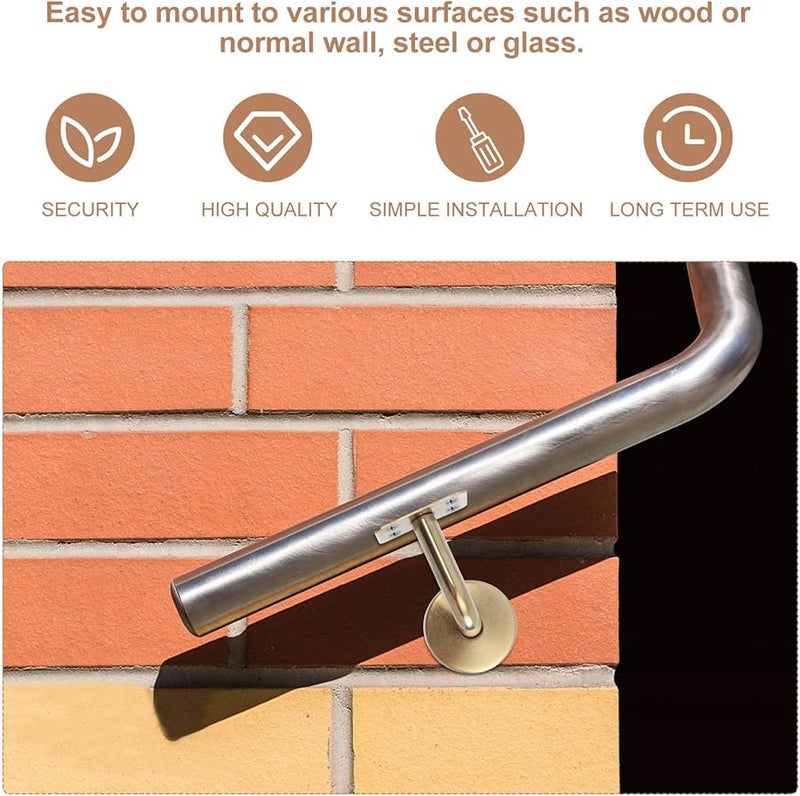 قوسان حائطيان لدرابزين من الفولاذ المقاوم للصدأ عالي المتانة، مع طلاء ذهبي معدني - Image 3