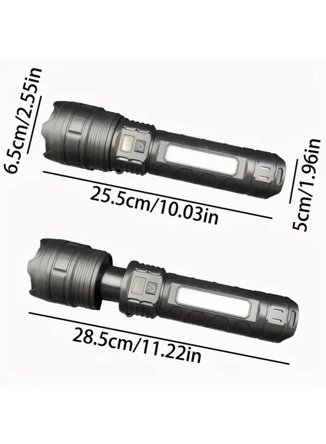 LB1 Black Dual LED Flashlight With Real Time Battery Display USB Rechargeable Outdoor Torch - Image 4