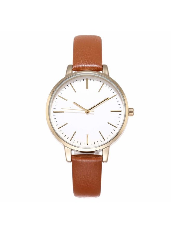 KIMOMT Women's Watches Leather Band Luxury Quartz Watches Waterproof Fashion Creative Wristwatch for Women Girls Ladies, Brown, 38mm Case Diameter, Quartz Movement - Image 1