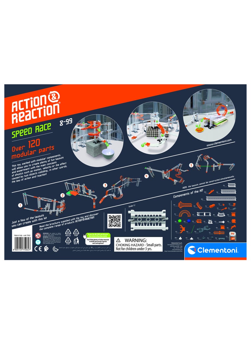 Clementoni Action & Reaction- Speed Race Set- For Age 8+ Years Old