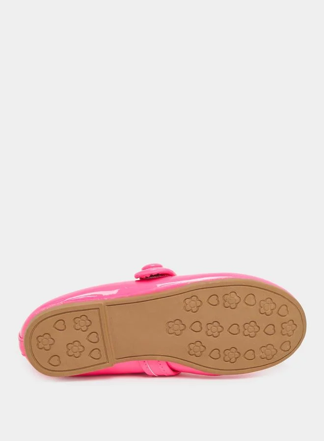 Styli Styli Solid Ballerinas with Hook and Loop Closure