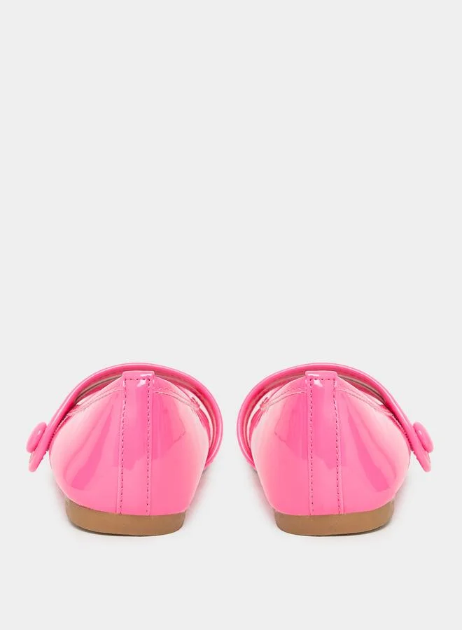 Styli Styli Solid Ballerinas with Hook and Loop Closure