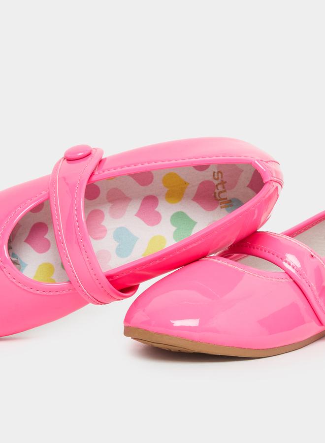Styli Solid Ballerinas with Hook and Loop Closure - Image 3