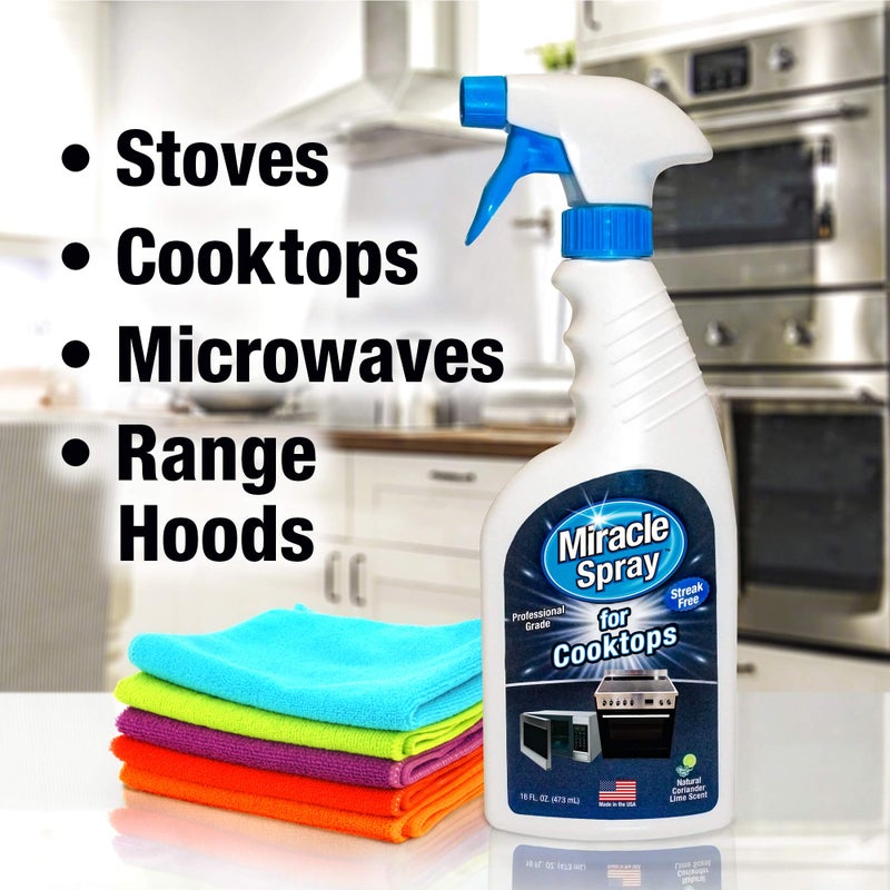 Miracle Brands MiracleSpray for Microwave and Cooktop, Easily Removes Food and Grime Buildup, Safe and Convenient Stove Top Cleaner, Great for Home and Kitchen Use - 16 Fl Oz - Image 4