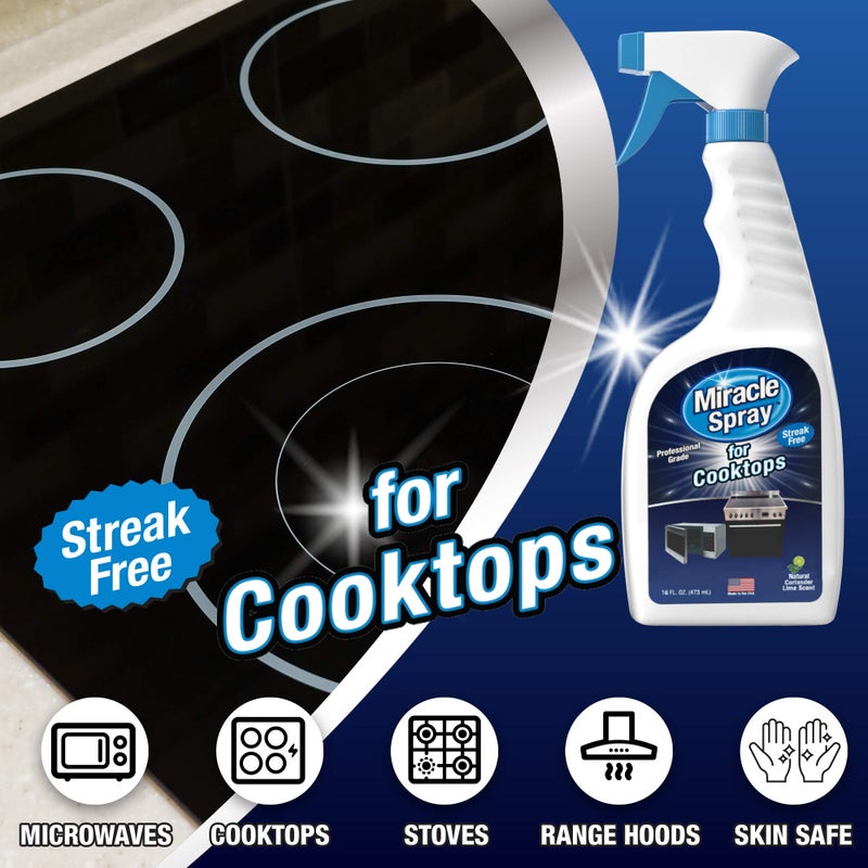 Miracle Brands MiracleSpray for Microwave and Cooktop, Easily Removes Food and Grime Buildup, Safe and Convenient Stove Top Cleaner, Great for Home and Kitchen Use - 16 Fl Oz - Image 3