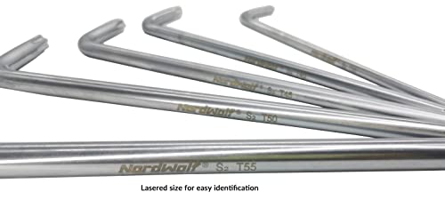 NordWolf 10-Piece Torx Wrench Set, S2 Steel Long Arm Security Star Keys, Sizes T10 to T55 - Image 4