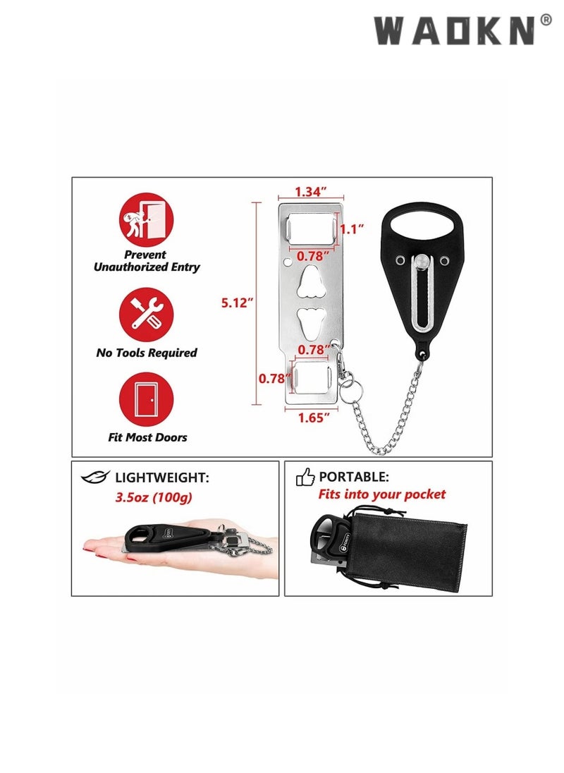 WAOKN Portable Door Lock Home Security Door Locker Travel Lockdown Locks for Additional Safety and Privacy Perfect for Traveling Hotel Home Apartment College，Portable Door Lock Extra Lock for Additional Privacy and Safety in Home,Hotel and Apartment,Prevent Unauthorized Entry,Protect Family Security in Traveling,Home,Bedroom,Hotel  - Image 2