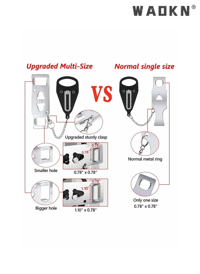 WAOKN Portable Door Lock Home Security Door Locker Travel Lockdown Locks for Additional Safety and Privacy Perfect for Traveling Hotel Home Apartment College，Portable Door Lock Extra Lock for Additional Privacy and Safety in Home,Hotel and Apartment,Prevent Unauthorized Entry,Protect Family Security in Traveling,Home,Bedroom,Hotel  - Image 3