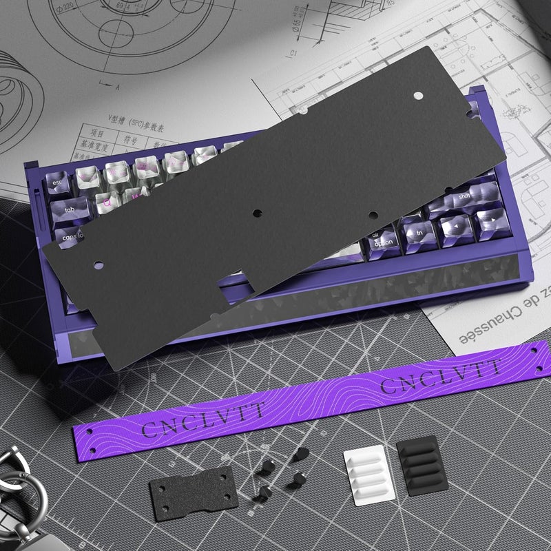 kutethy KY60 Anodizing Aluminum CNC Case for 60% Mechanical Gaming Keyboard - Mecha Purple - Image 5