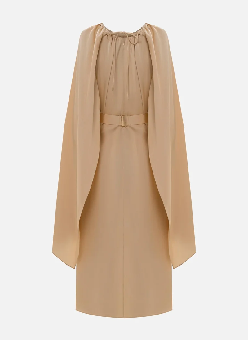 Lichi  Loose maxi dress with a cape and matching belt for Women | Best Price UAE