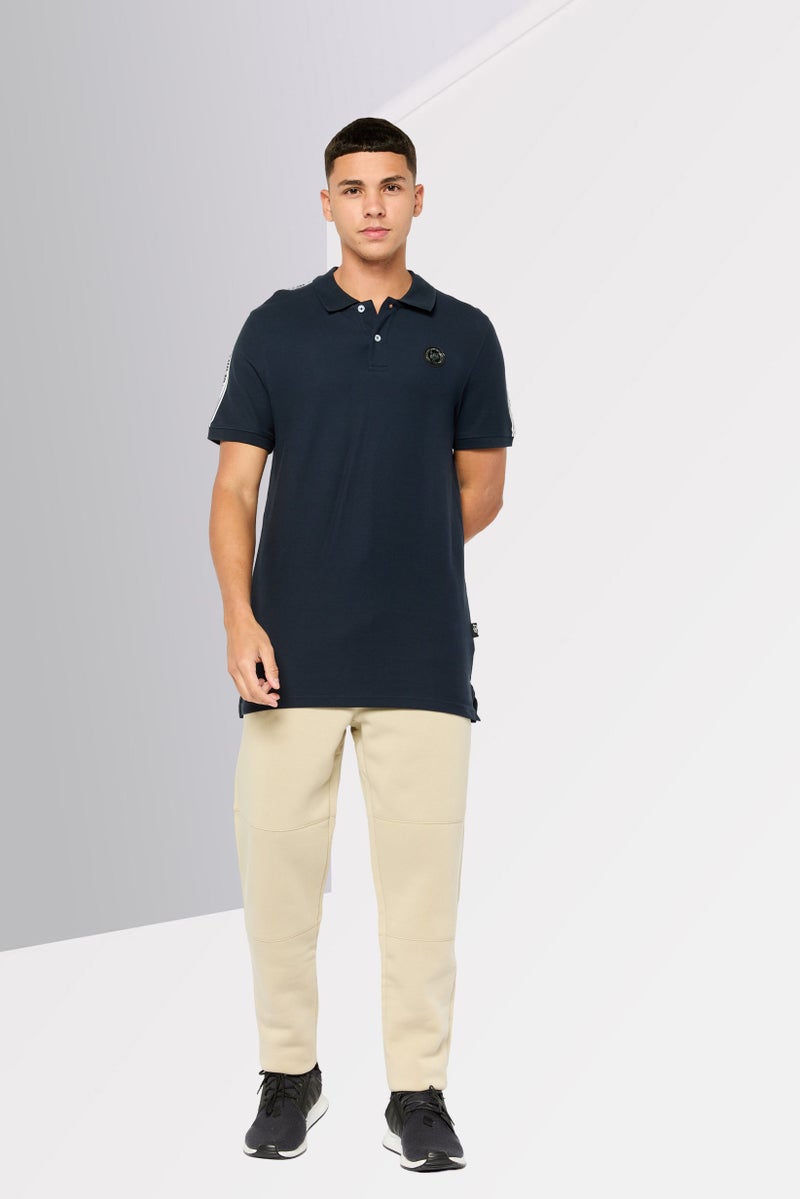 PHILIPP PLEIN Plein Sport Men Sportswear Fit Short Sleeves Outdoor Polo Shirt, Navy - Image 2