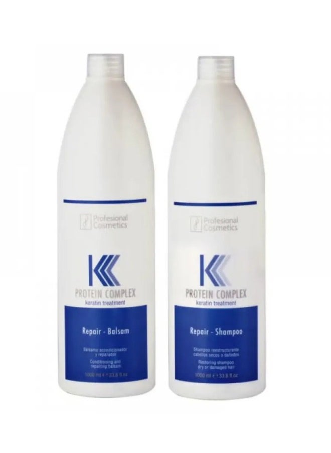 Profesional Cosmetics Protein Complex Shampoo And Conditioner White 2 x 1000ml 