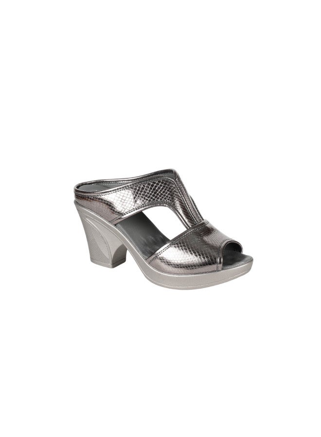 Michelle Morgan 092-2874 Michelle Morgan Ladies Block Heel Sandals 19017-62 Pewter - Image 2