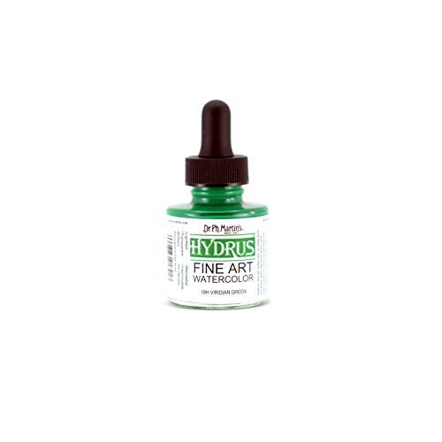 Dr. Ph. Martin's Hydrus Fine Art Watercolor, 1.0 oz, Viridian Green (18H) (400250-18H) - Image 1