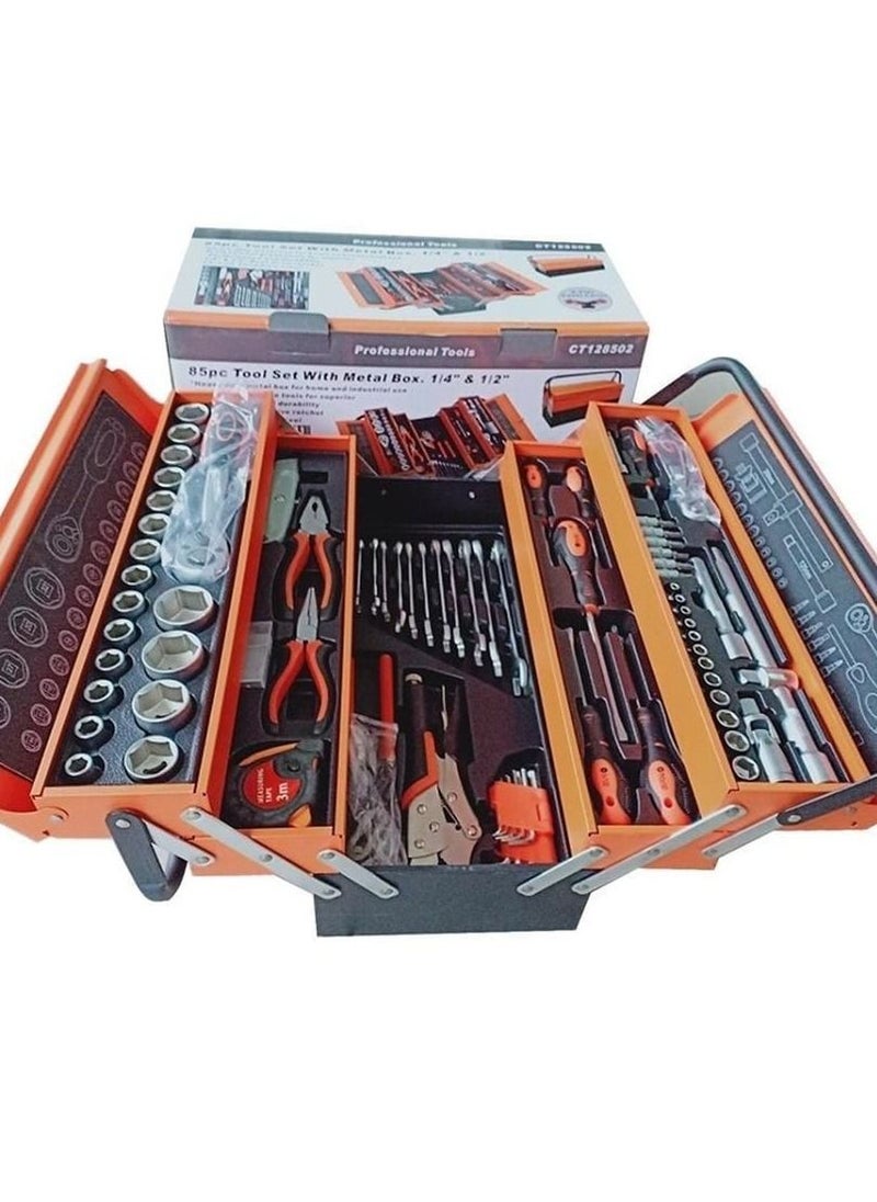 Keen 85PC TOOL SET WITH METAL BOX. 1/4" & 1/2"  - Image 2
