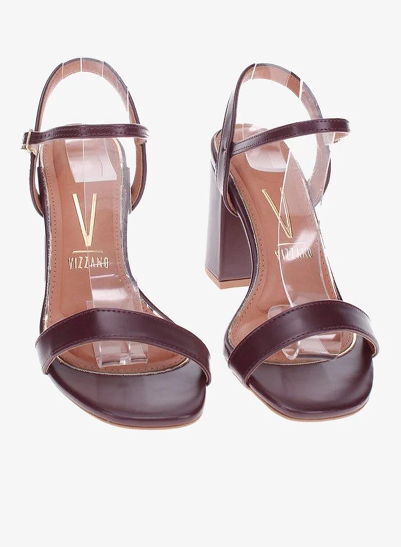 VIZZANO Red Mid Heels Sandals for Women – Sling Back Heel Sandals for Girls with Ankle Strap for Women | Best Price UAE