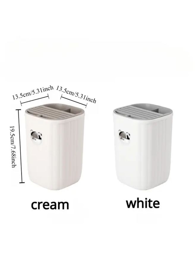Cream Multipurpose Kitchen Organizer Rack For Knives Utensils And Spoons - Image 4