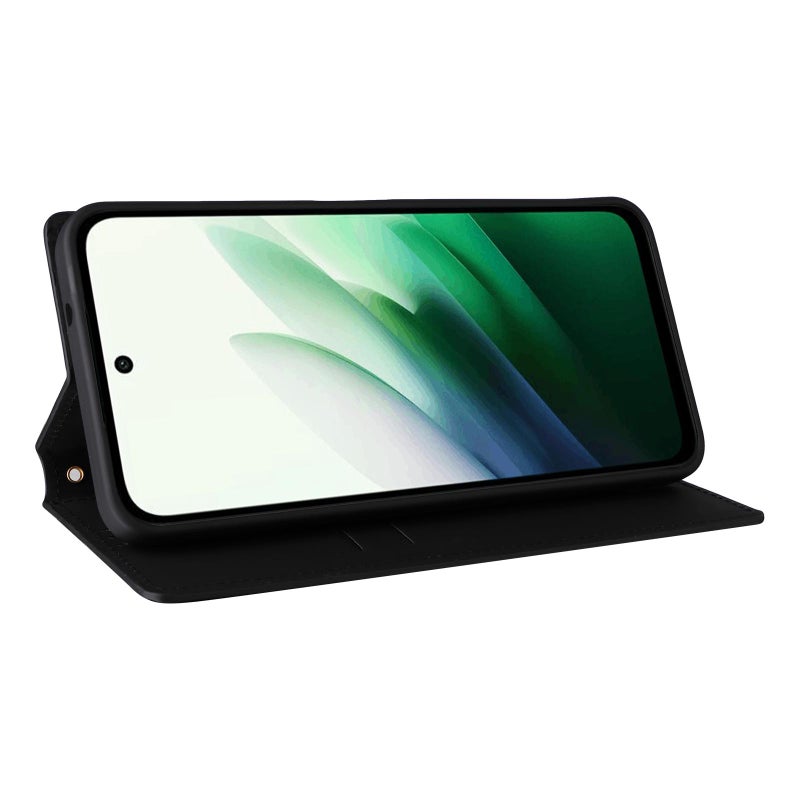 إيروريكس جراب هاتف جلدي قلاب بتصميم شبكي مكعب مقاس 169 مم لهاتف Redmi 15 5G Global / 15 4G SEA (أسود) - Image 5