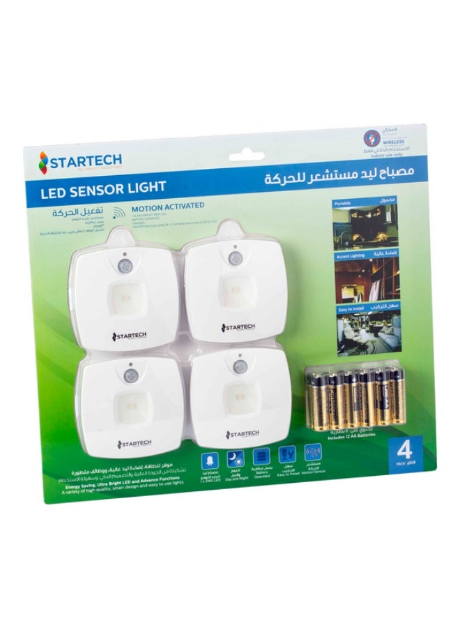 Startech 4-Piece Energy Saving High-Performance Motion-Activated LED Sensor Light White - Image 2