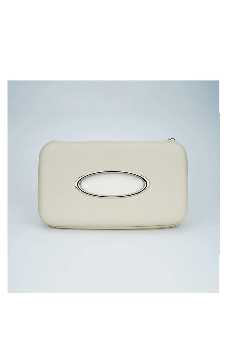 SYOSI Car Tissue Holder, Sun Visor Napkin Holder, Car Visor Tissue Holder, PU Leather Backseat Tissue Case Holder for Car, Door Back Seat Pocket Interior Accessories Vehicle (Beige)  - Image 5