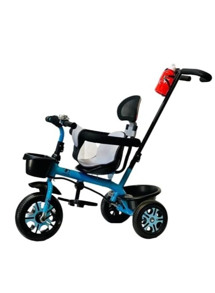 Ntech دراجة ثلاثية للأطفال مع بار دفع لون أزرق - Image 2