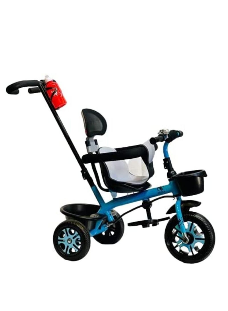 Ntech دراجة ثلاثية للأطفال مع بار دفع لون أزرق - Image 3