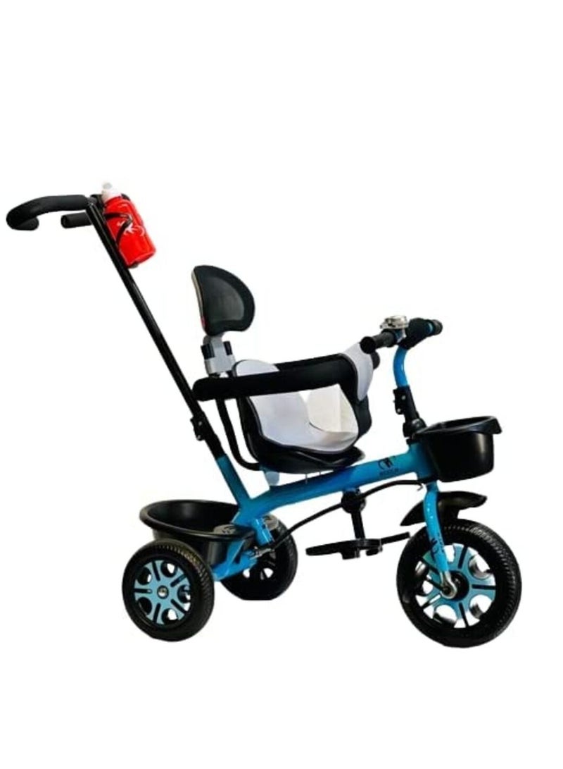 Ntech دراجة ثلاثية للأطفال مع بار دفع لون أزرق - Image 1