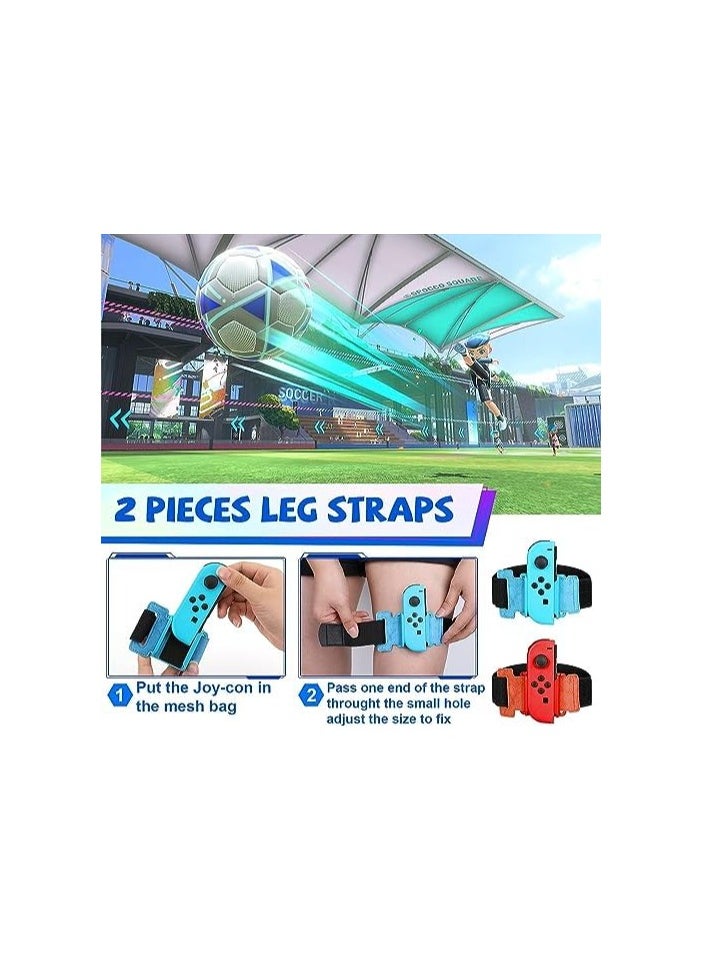 erorex 18 Pieces Pack Switch Sport Games Accessories Bundle for Nintendo Switch Games, Bundle Accessory Kit with Tennis Racket Controller Grips Racing Wheel Bandage Golf Club Wheels Drum Stick Fishing Rod  - Image 4