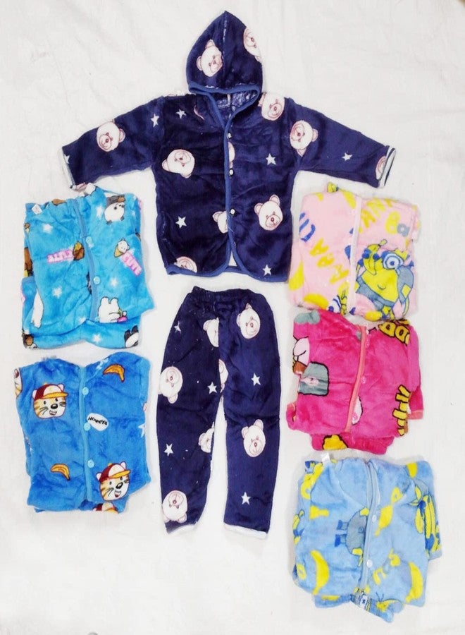 PIKIPOO طقم ملابس شتوية قطنية دافئة للأطفال من قطعتين من PIKIPOO (0-3 أشهر) (أزرق داكن) - Image 5