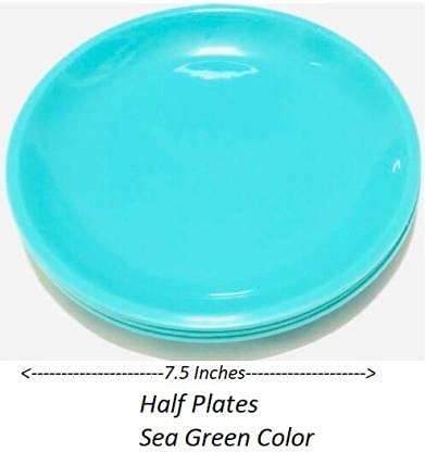 Everbuy® Round Snacks/Starters Serving Plates (Set of 6; 7 Inch), Sea Green - Image 4