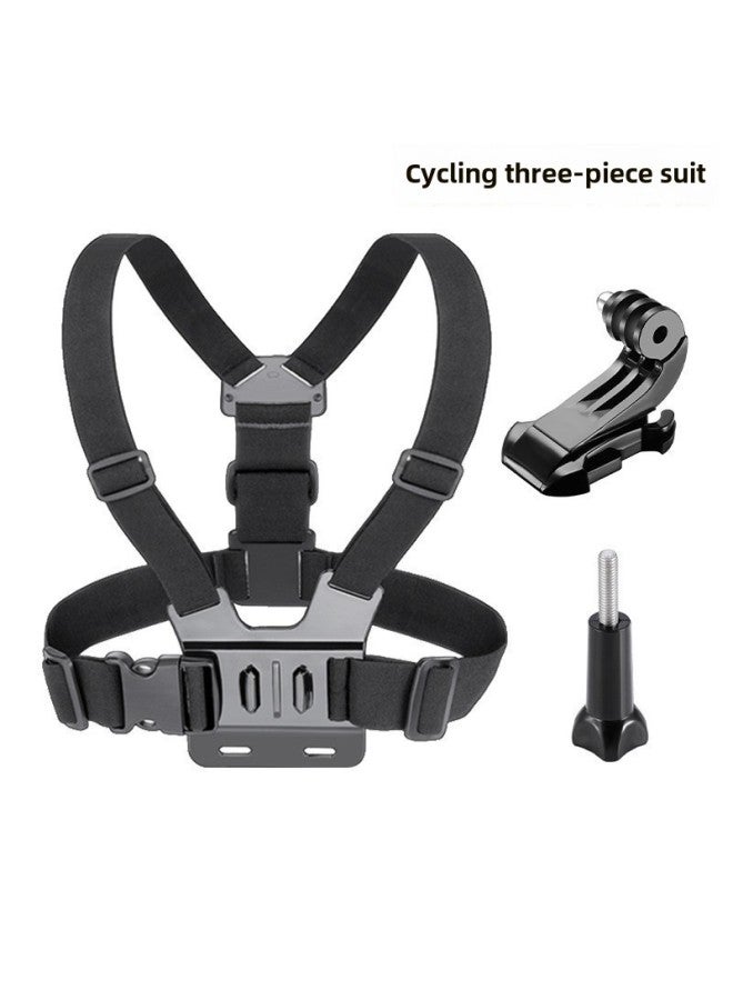 Generic Head-mounted Mobile Phone Fixed Bracket Riding Diyi Person Shooting Bracket Live Sports Camera Motorcycle Riding Chest Strap-Colour:Three Piece Chest Strap Suit - Image 1